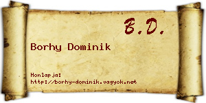 Borhy Dominik névjegykártya